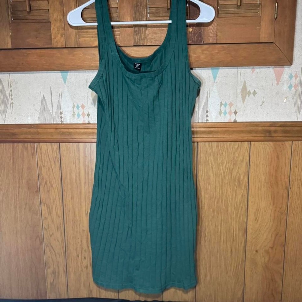Green ribbed dress Shein Size XL - Picture 1 of 3